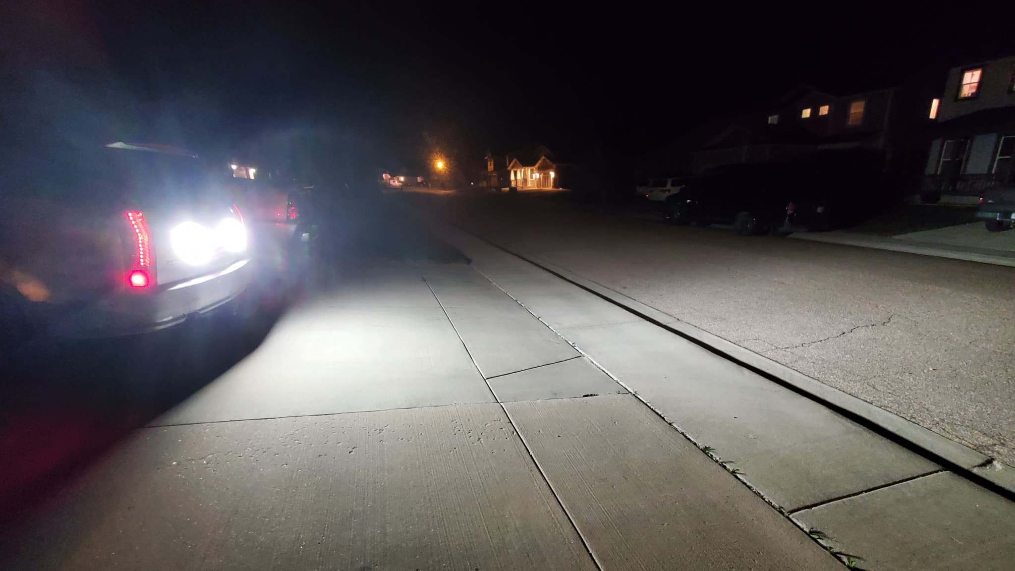 Completed lighting installation at night